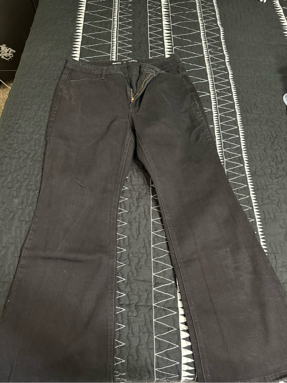 Women's Black Jeans - Wow Flare Leg High Rise Short